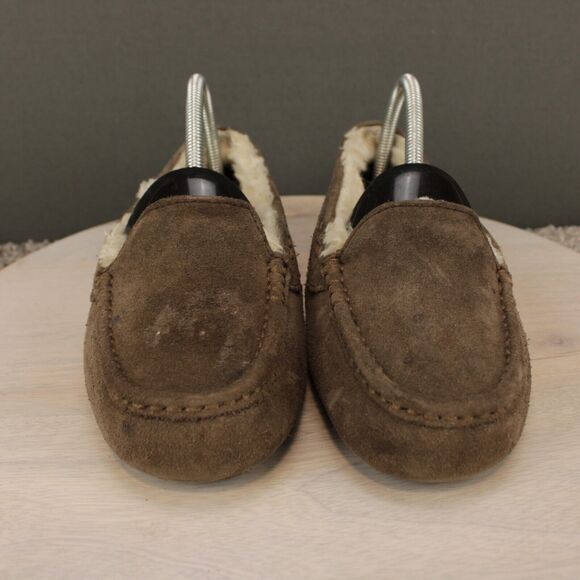 UGG Suede Shearling Slippers Slip On Womens 8 Brown Comfort - Picture 3 of 10